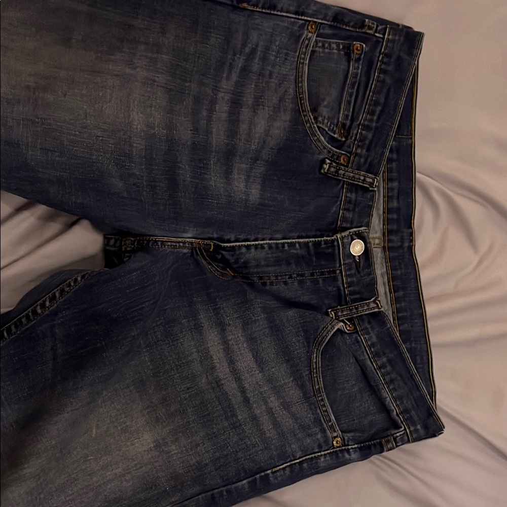 Levi's Blue Straight Jeans with Vintage-Inspired Fading